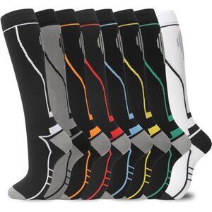 Compression Socks for Women Men Knee High Support Socks 8 Pairs